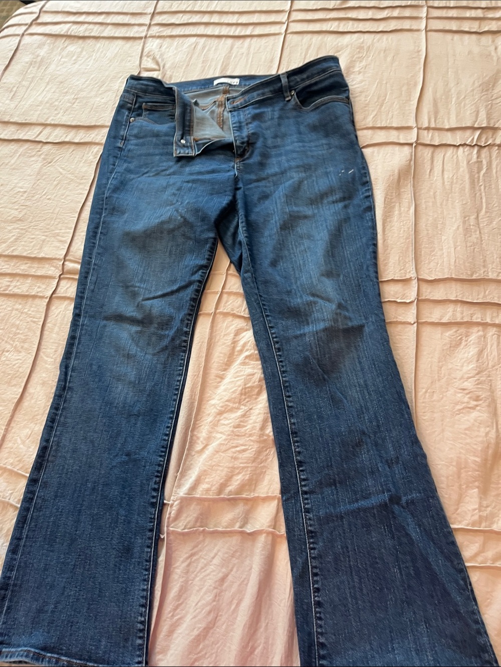 LOFT Women's Dark Blue Flared Jeans